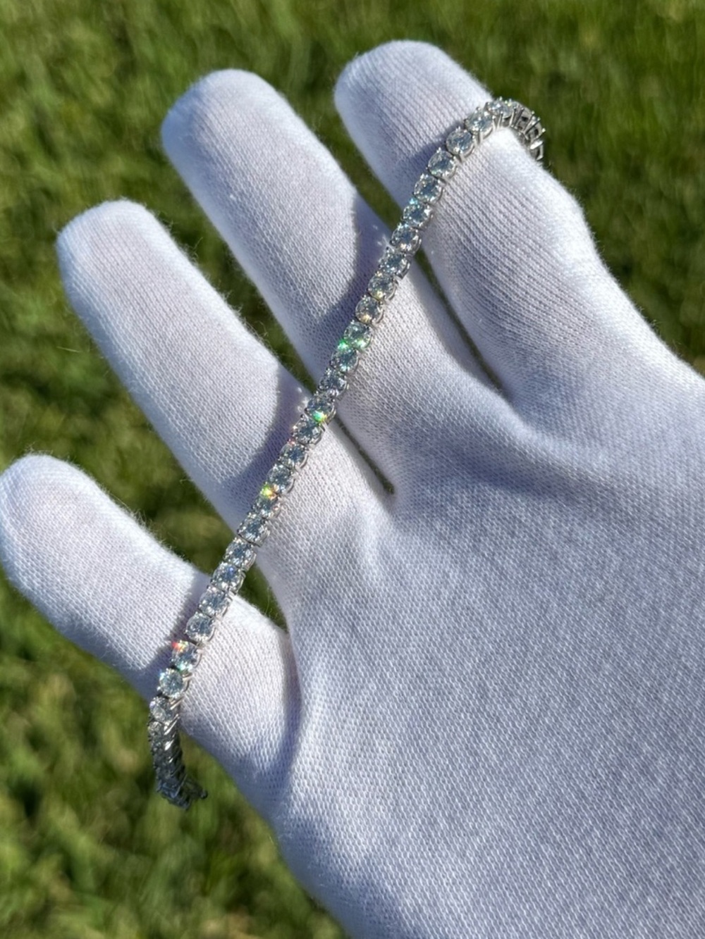 925 Silver, 11.7CTW Moissanite Tennis Bracelet